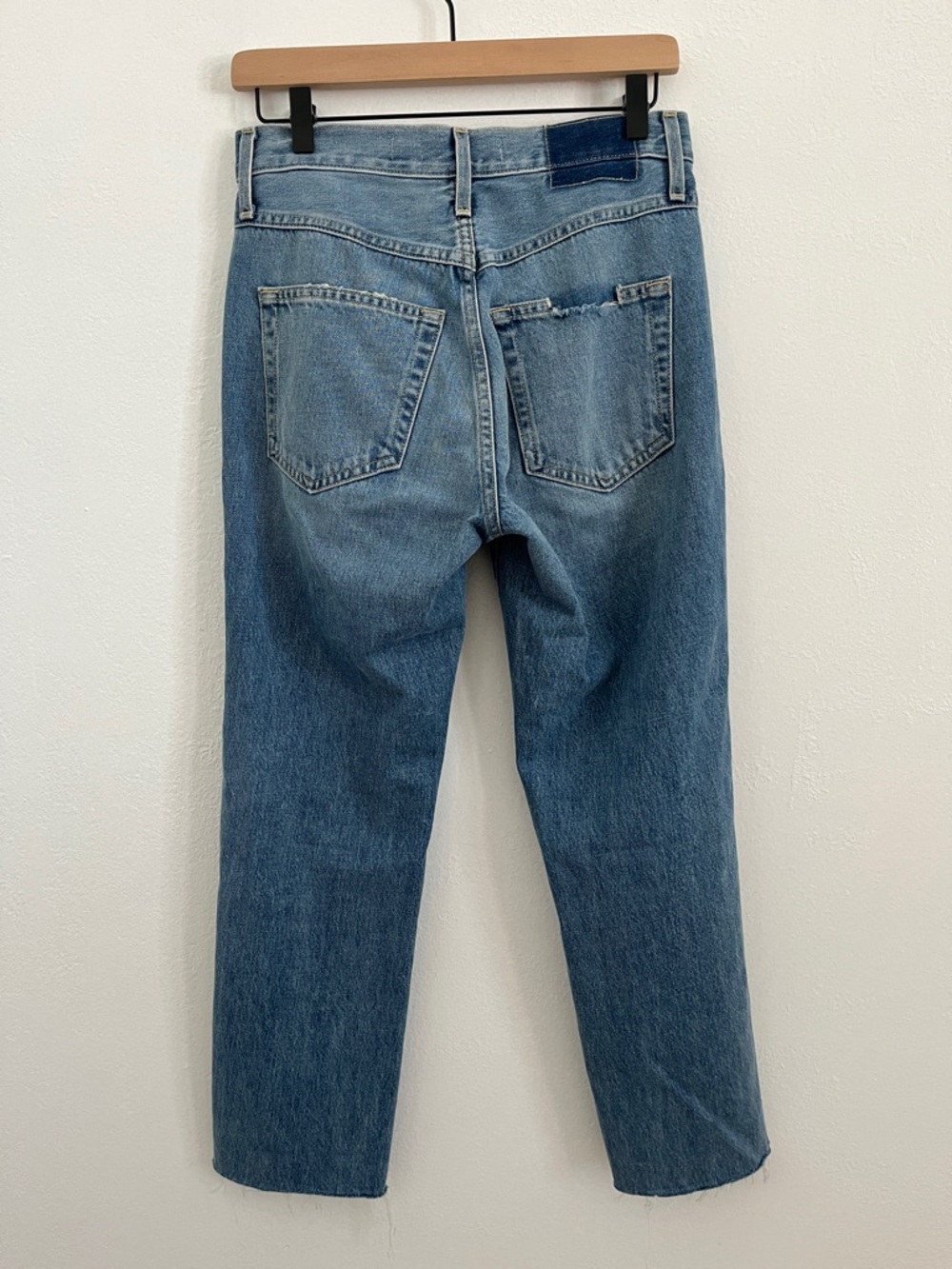 AMO Medium Blue Button-Fly Straight Jeans - Picture 3 of 4